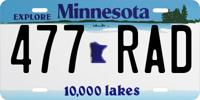 MN license plate 477RAD