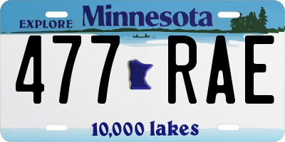 MN license plate 477RAE