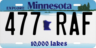MN license plate 477RAF
