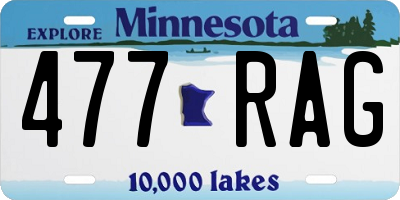 MN license plate 477RAG