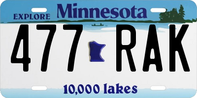 MN license plate 477RAK