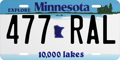 MN license plate 477RAL