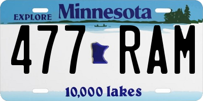 MN license plate 477RAM