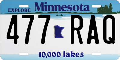 MN license plate 477RAQ