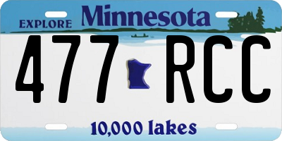 MN license plate 477RCC