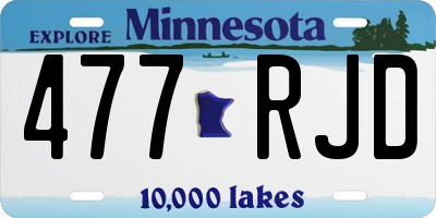 MN license plate 477RJD
