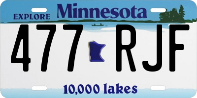 MN license plate 477RJF