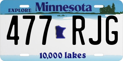 MN license plate 477RJG