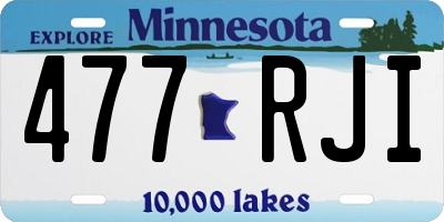 MN license plate 477RJI