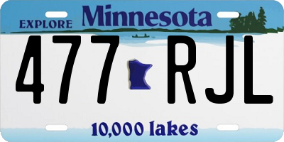 MN license plate 477RJL