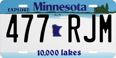 MN license plate 477RJM