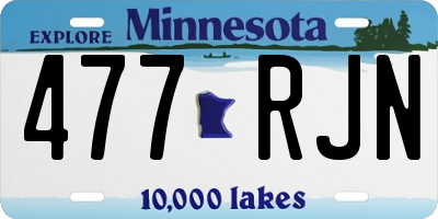 MN license plate 477RJN