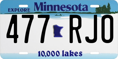 MN license plate 477RJO