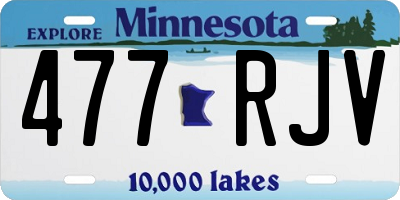 MN license plate 477RJV