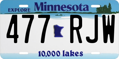 MN license plate 477RJW