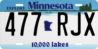 MN license plate 477RJX