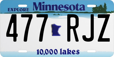 MN license plate 477RJZ