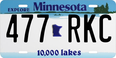 MN license plate 477RKC