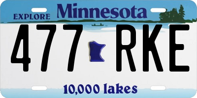 MN license plate 477RKE