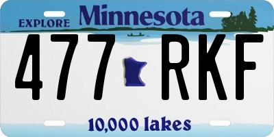 MN license plate 477RKF