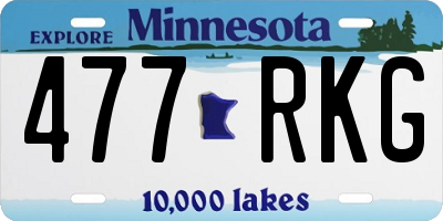 MN license plate 477RKG