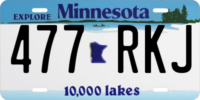 MN license plate 477RKJ