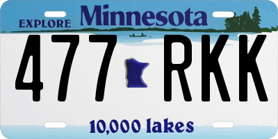 MN license plate 477RKK