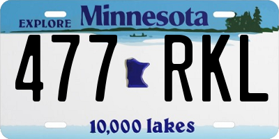 MN license plate 477RKL