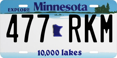 MN license plate 477RKM