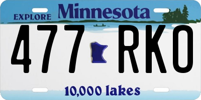 MN license plate 477RKO