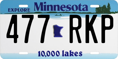 MN license plate 477RKP