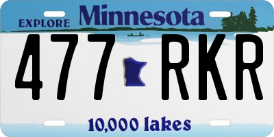 MN license plate 477RKR