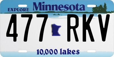 MN license plate 477RKV