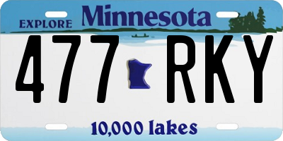 MN license plate 477RKY
