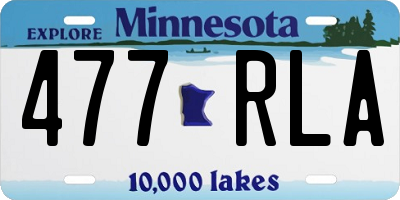 MN license plate 477RLA