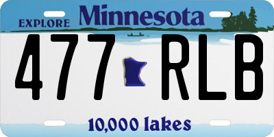 MN license plate 477RLB