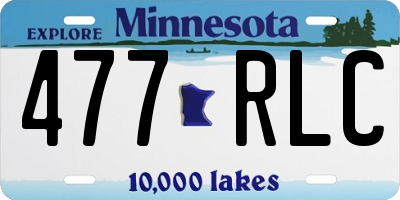 MN license plate 477RLC