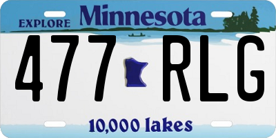 MN license plate 477RLG