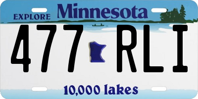 MN license plate 477RLI