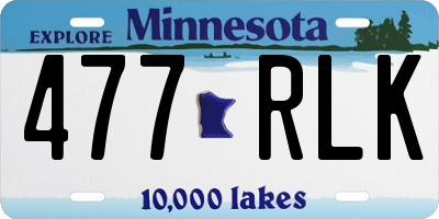 MN license plate 477RLK