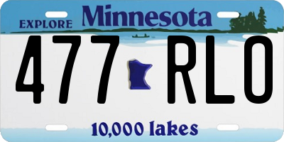 MN license plate 477RLO