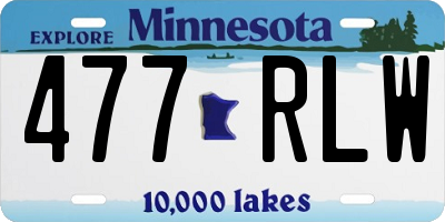 MN license plate 477RLW
