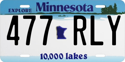 MN license plate 477RLY
