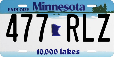 MN license plate 477RLZ