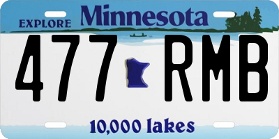 MN license plate 477RMB