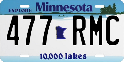 MN license plate 477RMC