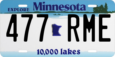 MN license plate 477RME