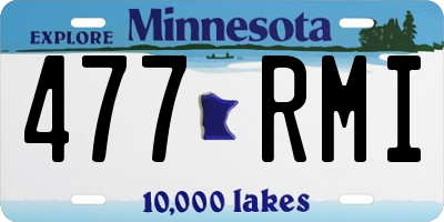 MN license plate 477RMI