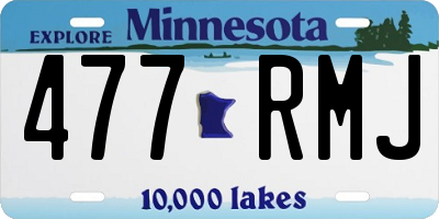 MN license plate 477RMJ