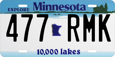 MN license plate 477RMK